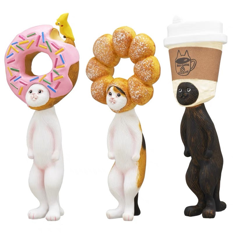 KITAN cats wearing donuts set