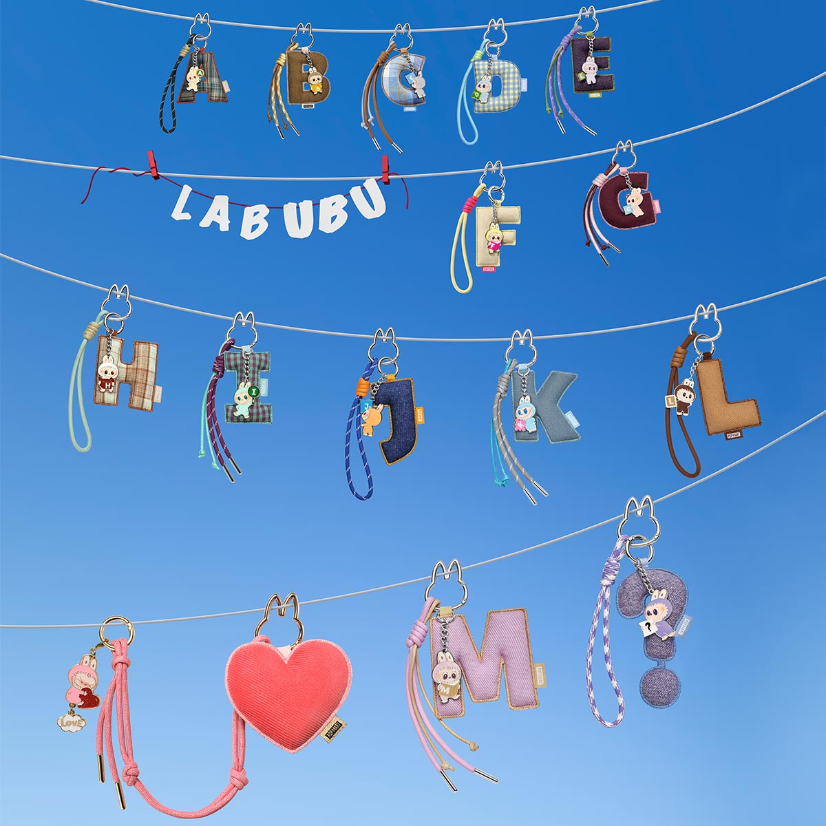 Labubu PIN FOR LOVE Series Letter Pendant Blind Box