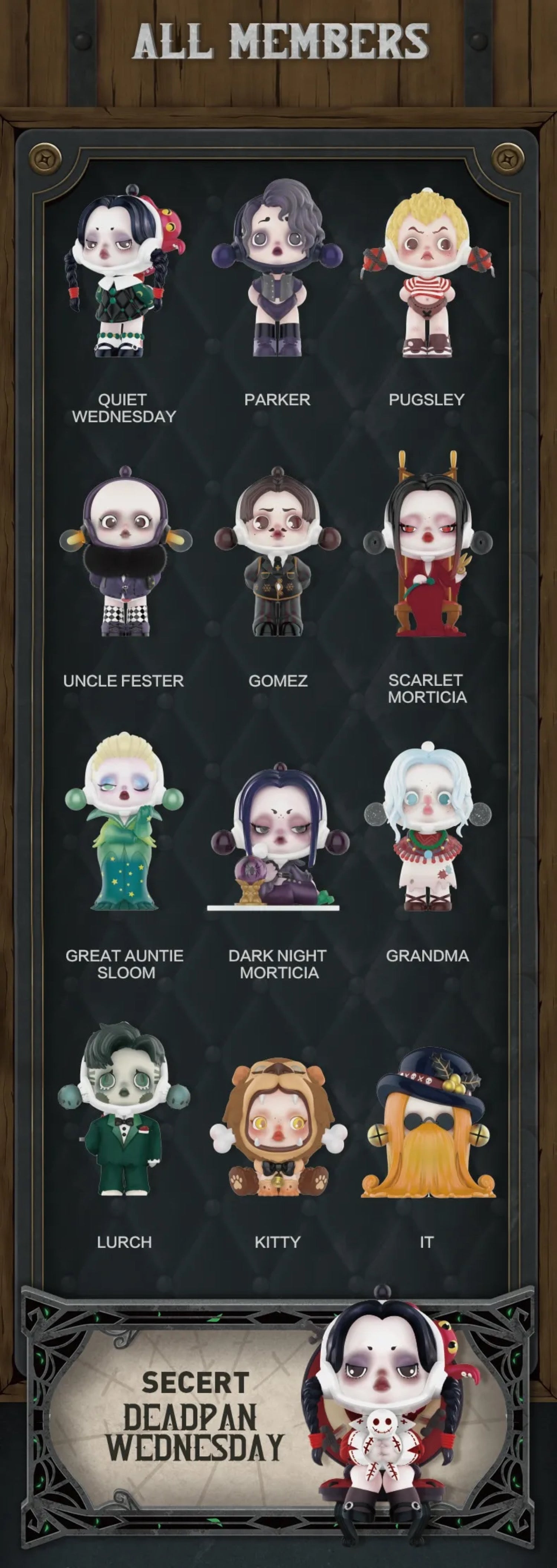 Skullpanda X The Addams Family Series Blind Box – Meaning Less Art